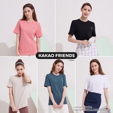 카카오프렌즈 APEACH 여성 베이직 반팔티셔츠 위클리 티셔츠