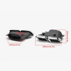 해외여행돼지코 스테인레스 스틸 배기 팁 머플러 벤츠 C 클래스 W205 C200 C300 C180 C260L 수정 C63 AMG 쿼드 배출구 2 개