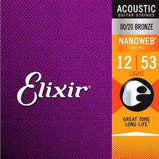 Elixir Acoustic NANOWEB Light (012-053) 엘릭서 나노웹 통기타줄 11052