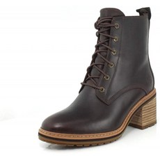 Timberland 여성용 시에나 하이 워터 프루프 사이드 지퍼 부츠 패션 다크 브라운 풀 그레인 7M 미국