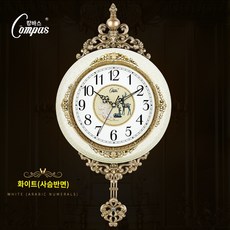 MJ43 유럽풍 스윙 벽시계 거실 빈티지 시계 벽시계 침실 초정음 쿼츠78373, 20인치(지름 50.5cm), 72 균열(사슴62*33), 72 균열(사슴62*33)