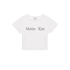 마뗑킴 matin kim LOGO CROP TOP IN WHITE 크롭 반팔 티셔츠 화이트