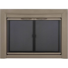 Pleasant Hearth CB-3302 Colby 벽난로 유리문 햇빛 니켈 대형, 단일옵션