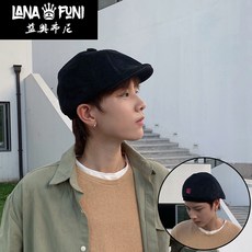 남성 팔각 모자 데 이 코 듀 로 이 빈 티 지 기본 색 전모 문예 캡 베레모 남 블랙 - 후 K 표시등 B97 전진 모 프 리 사이즈 (55 - 58cm)