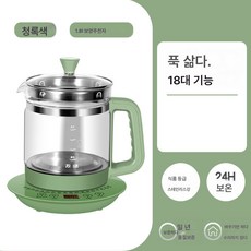가정용 다용도 화로보일러 보양주전자 콤비 사무용 자동 전기 차 끓이기 죽 끓이기 국수냄비, 청록 기초 보양호, 1개
