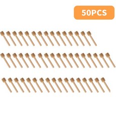 허니디퍼 꿀스푼 꿀스틱 꿀 교반 바 혼합 핸들 항아리 숟가락 실용적인 100Pc 나무 국자 긴 스틱 용품 주방 도구, [02] 50pcs, 50개