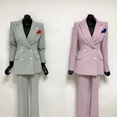 솔 수트 베르사체 여자 정장 세미 셋업 행거칩 세트 (2Color)