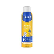mustela 베이비 미네랄 선 스크린 스프레이넓은 스펙트럼 spf 30민감한 피부용방수무향 파라벤 프리6 fl. 온스, One size