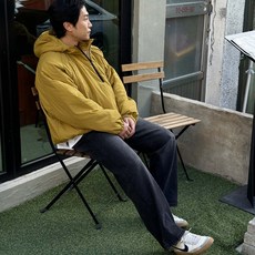 파트 패딩아노락후드 테크 삥줄 반집업 오버핏 겨울후드점퍼