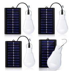 휴대용 비상 방수 LED 태양광 전구 캠핑 텐트 조명 야외 헛간 밤 낚시 닭장 4, 4Pack, 4개