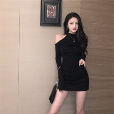 원피스 허리보정 슬림핏 소흑 이너웨어 힙랩 오프숄더 어깨트임 점프슈트 여성 겨울 가을 계절