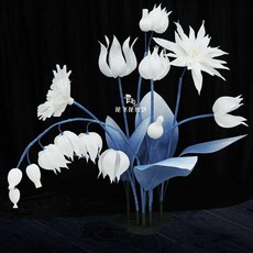 종이꽃 품 수공예종이 배경 길안내 플라워아트 상업용 인테리어 대형 주름살, T02-블루컬러 세트 명세 아래 참조