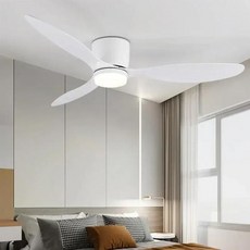 천장 실링팬 낮은 바닥 선풍기 LED 조명 리모컨 냉각 팬 램프 디자인 화이트 우드 컬러 블레이드