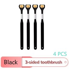 3D 스테레오 울트라 파인 소프트 헤어 칫솔 딥 클리닝 구강 케어 성인용 화이트 혀 스크레이퍼 3, 4pcs 4, 4개