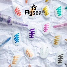 Flysea 글리터 네일 드로잉펜 12색 세트 / 아크릴 네일 아트펜, 1개