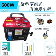 220V 가정용 이동식 1500W 3키로 엔진발전기 발전기 모터 가솔린 엔진 캠핑, 33 600W 수동 작동 가솔린 조명 소량 포함, 1개