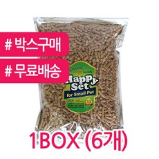 PSP 애니몰밥 해피세트 우드펠렛 3kg BOX (6개) 대량구매 대용량 박스구매 고슴도치 햄스터 베딩 화장실, 1개