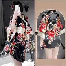 슈비코 섹시 일본 기모노 잠옷 졸업사진 코스프레 플라워 미니 로브 슬립 여성