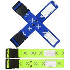 러 기지 스트랩 크로스 HEAVY DUTY PERSONALIZED LUGGAGE STRAP cross with address label : OW
