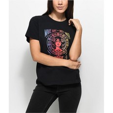 해외 여자 반팔티셔츠 Obey Make Art Not War Boxy Black T-Shirt PROD1180003781