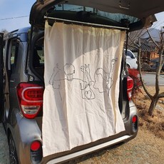 차박가림막 레이커튼 SUV 캐스퍼 패브릭 커텐 창문 경차 차박용커튼, 고양이-소(100 X 70), 1개
