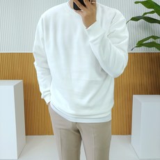 로니제이 남자 가을 겨울 도톰한 양기모 무지 라운드 커플 맨투맨 티셔츠 24컬러