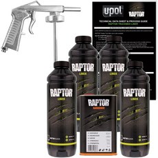 유폴 랩토라이너 4리터 키트 (블랙) U-Pol Raptor Black Urethane Spray-On Truck Bed Liner, 1개