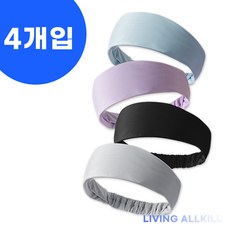 리빙올킬 여성 헤어밴드 스포츠, 1세트, 블랙1 + 블루1 + 그레이1 + 퍼플1(4개입)