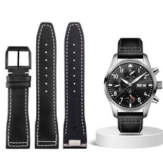 IWC 호환 시계줄 시계 스트랩 20mm 21mm 퀵 릴리스 이탈리아 가죽 밴드 파일럿 iw377714 소가죽