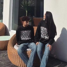 1+1 커플 맨투맨 티셔츠 캐주얼 봄 가을 상의 레깅스 루즈핏 남녀 긴팔티 빈티지 커플룩 라운드 맨투맨 2P ZZL