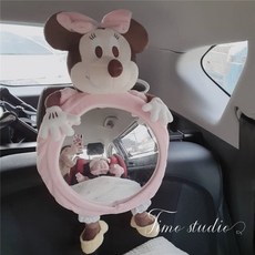 디즈니차량거울 후방거울 백미러 카시트 미키 카시트거울 미니 후방안전거울 유모차거울 안전거울, 미키마우스 핑크