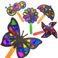 [아이꿈만들기] [봄 썬캐쳐 X 10개 (택 1)- 나비 애벌레 꽃 바람개비 우산, 애벌레 10개