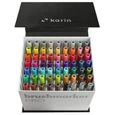 KARIN Megabox 브러시 마커 프로 페인팅 드로잉 및 핸드 레터링에 적합한 수성 브러시 펜 멀티 컬러 KAR2, One Color_Single, One Color_Single, One Color