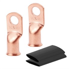 황동단자 터미널 세트 0 2 4 6 8 AWG 50 35 25 16 8 SQ 게이지 러그 링단자 링터미널, 1세트, 1/0AWG X 10mm