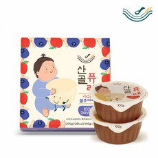 [산골이유식] 산골퓨레 사과블루베리 1팩 (100g X 2개), 단품