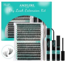 래쉬 클러스터 키트 320PcsDIY 개별 속눈썹 본드 및 씰 연장용 제거제 가정용 인조 키트용 어플리케이터 도구3040D D-믹스9-16mm, 320pcs Kit|3040D