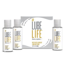 Lube Life Water-Based Personal Lubricant Travel 3 Lube Life 수성 개인용 윤활제 여행용 3팩 남성 여성 및 커플용 수성 윤활제, 2 Fl Oz (3팩), 1개, 60ml