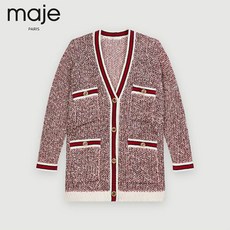 MAJE 클래식 타입 여성의류 트위드 니트 가디건 MFPCA00126 긴팔 니트가디건 긴팔니트가디건