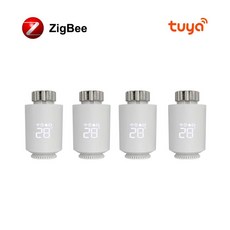스마트 디지털 보일러 온도조절기 AVATTO Tuya ZigBee3.0 TRV 라디에이터 액추에이터 밸브 프로그래밍 가능 온도 조절기 컨트롤러 알렉사 구글 홈 지원, TRV06-4_2, 한개옵션1