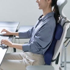 아케소 허리쿠션 사무실 의자등받이 등쿠션 등받이쿠션, 네이비