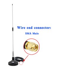 스테인리스강 고이득 차량 흡입 휩 안테나 118-137MHz 공항 대역 예약 120MHz, 04 3M SMA Male