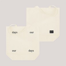 [무드로즈] our days 레터링 숄더 캔버스 에코백 (아이보리-블랙레터링)