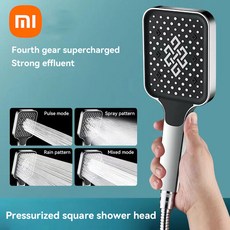 샤오미 부스트 샤워헤드 4 가지 모드 조절 가능 샤워 스프레이 레인 샤워 고압 샤워 헤드 샤워 세트 욕실 액세서리, Silver Shower Head, 1개