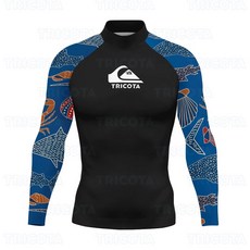 다이빙슈트 Guard 서핑 래쉬 가드 다이빙 슈트 수영복 긴 소매 수영 탑스 Uv 타이트 티셔츠, 59.ECLTRIC0108 - 5XL