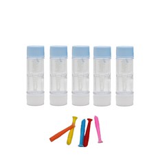 아이팜즈 하드렌즈케이스 5개 + 석션 5개, 화이트+스카이블루