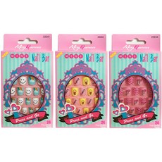 MayQueen 3PACK 72Tips 주니어 인공 인조 손톱 어린이를위한 미니 페이크 아트 네일 바 (미니 1), 1, 단일상품