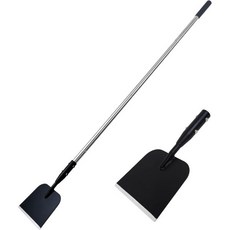 BARAYSTUS 눈 삽 조절 가능한 손잡이가 있는 플랫 삽 149.9cm(59인치) 바닥 스크레이퍼 긴 손잡이 튼튼함 얼음 스크레이퍼 정원 청소 스크레이퍼 산책로 진입, 1개