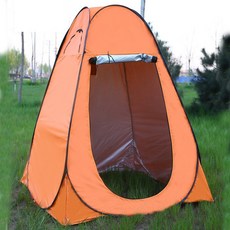 MF 캠핑용 원터치 샤워부스 텐트, 150-2인용, 1-2인, 오렌지 화이트