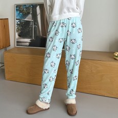여성 극세사 수면바지 강아지 1P 간절기 겨울 잠옷 sta*4685JF