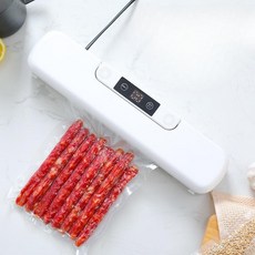 진공 포장 기계 가정용 자동 진공 밀봉 기계 소형 미니 밀봉 기계 휴대용 주방 기계, 화이트 업그레이드 모델 + 10팩